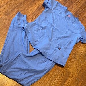 Natural uniform ceil blue Scrub Set